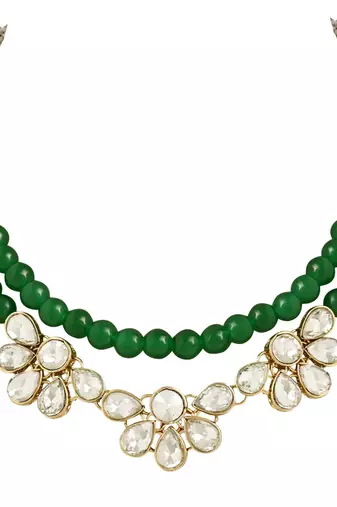 traditional kundan & pearls necklace jewellery set with earrings