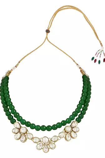 traditional kundan & pearls necklace jewellery set with earrings