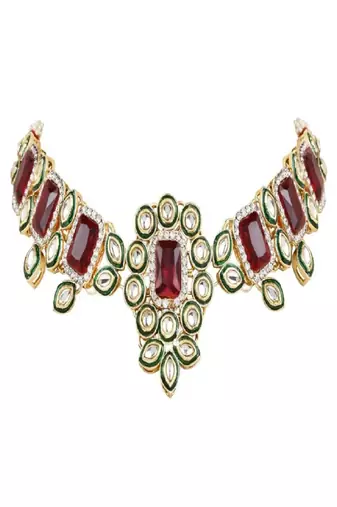 traditional kundan & stone studded choker necklace jewellery set