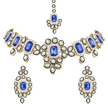 traditional kundan & stone studded choker necklace jewellery set 2