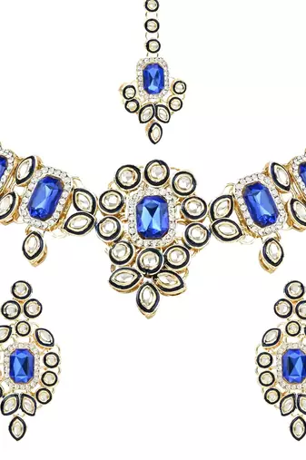 traditional kundan & stone studded choker necklace jewellery set