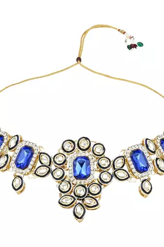 traditional kundan & stone studded choker necklace jewellery set