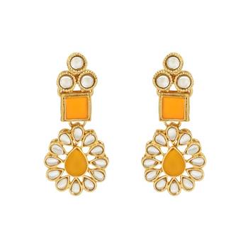 traditional kundan necklace jewellery set with earrings & maang tikka for women and girls  4