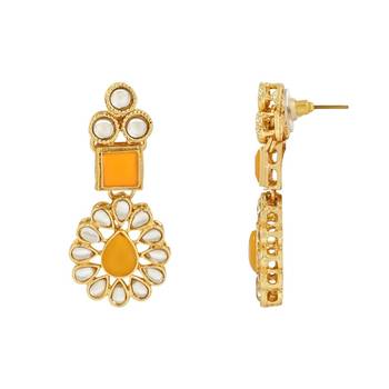 traditional kundan necklace jewellery set with earrings & maang tikka for women and girls  5