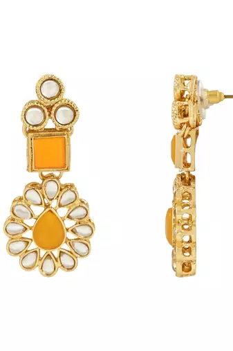 traditional kundan necklace jewellery set with earrings & maang tikka for women and girls 