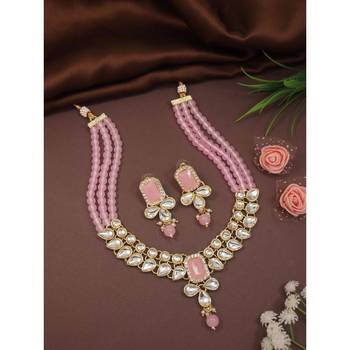 traditional white kundan studded multi layered pearl necklace jewellery set with dangle earrings 1