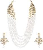 wedding collection 5 layer faux mother-of-pearl and kundan rani haar necklace jewellery set