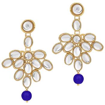wedding collection 5 layer faux mother-of-pearl and kundan rani haar necklace jewellery set with earrings 3