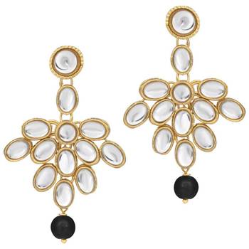 wedding collection 5 layer faux mother-of-pearl and kundan rani haar necklace jewellery set with earrings 2