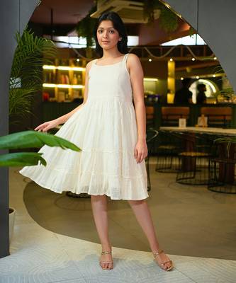 White gold cotton dress 1