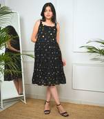 Black cotton bandhani dress