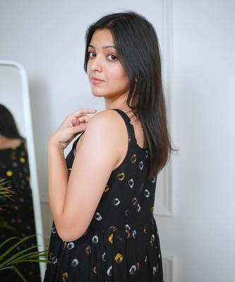 Black cotton bandhani dress 4