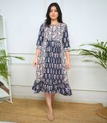 Navy blue midi dress