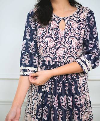 Navy blue midi dress 3