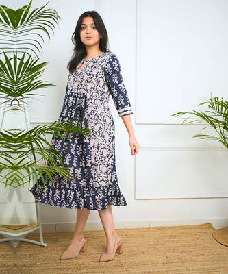 Navy blue midi dress 4