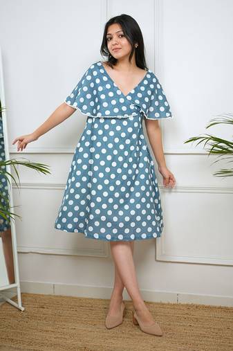 Blue polka dress