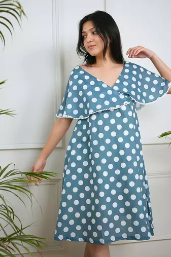 Blue polka dress