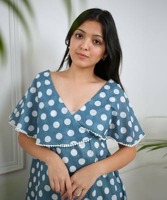 Blue polka dress 3