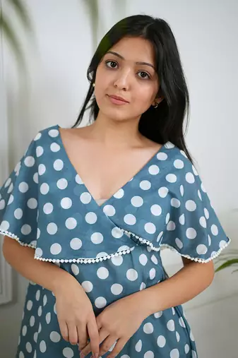 Blue polka dress