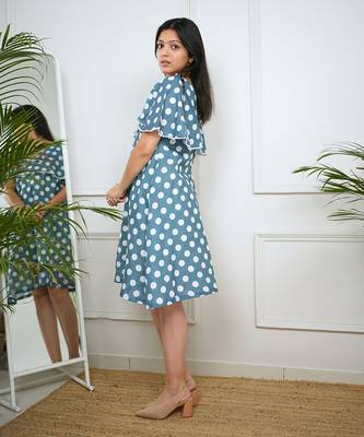 Blue polka dress 4