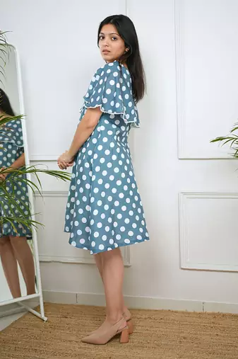 Blue polka dress