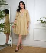 Beige mulmul dress
