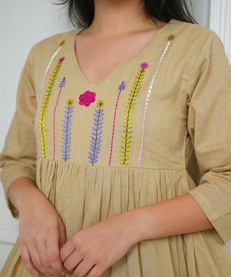 Beige mulmul dress 3
