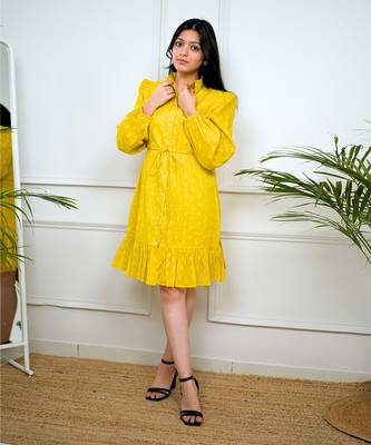 Mustard shirt dress 1