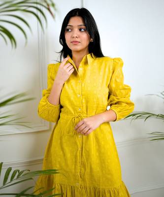 Mustard shirt dress 2
