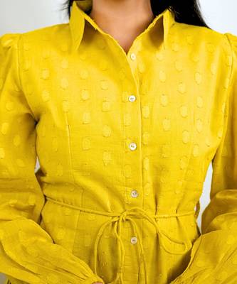 Mustard shirt dress 3