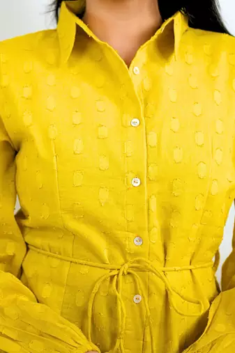 Mustard shirt dress
