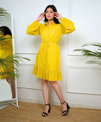 Mustard shirt dress 4