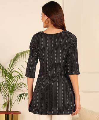 Black cotton short kurti & tunic for women and girls 2