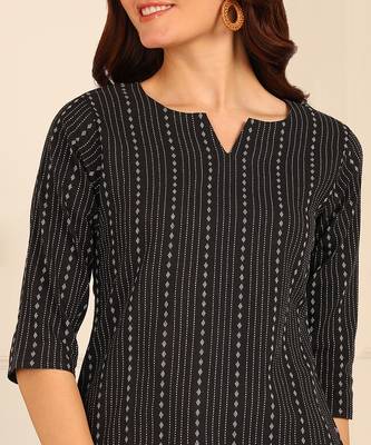 Black cotton short kurti & tunic for women and girls 4