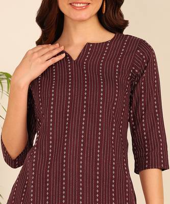 Maroon cotton short kurti & tunic for women and girls 5
