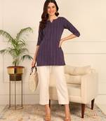 Purple cotton short kurti & tunic for women and girls