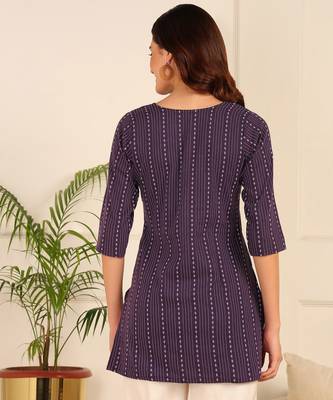 Purple cotton short kurti & tunic for women and girls 2