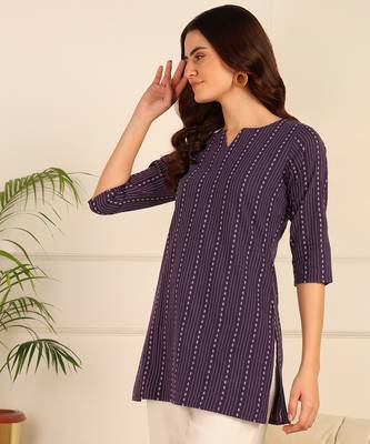Purple cotton short kurti & tunic for women and girls 3