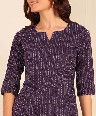 Purple cotton short kurti & tunic for women and girls 4