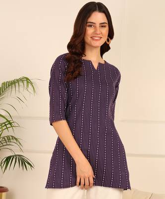 Purple cotton short kurti & tunic for women and girls 5
