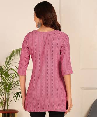 Pink cotton short kurti & tunic for women and girls 2