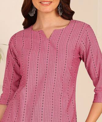 Pink cotton short kurti & tunic for women and girls 5