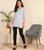 Skyblue cotton short kurti & tunic for women and girls