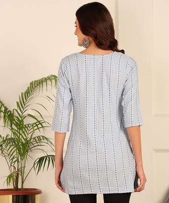 Skyblue cotton short kurti & tunic for women and girls 2