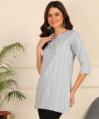 Skyblue cotton short kurti & tunic for women and girls 3