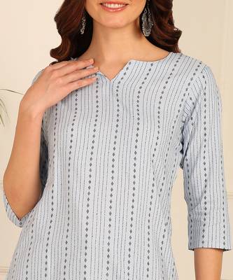 Skyblue cotton short kurti & tunic for women and girls 4