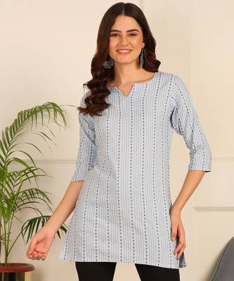 Skyblue cotton short kurti & tunic for women and girls 5