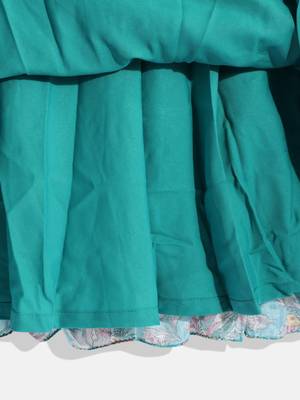 Ethnovog Ready To Wear Kids Girls Turquoise Chinon Ruching Style Gown 6