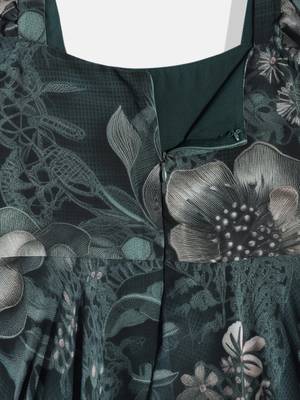 Ethnovog Ready To Wear Kids Girls Green Digital Printed Georgette Gown 4
