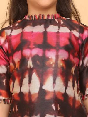 Ethnovog Ready To Wear Kids Girls Multicolored Digital Print Kurti 5